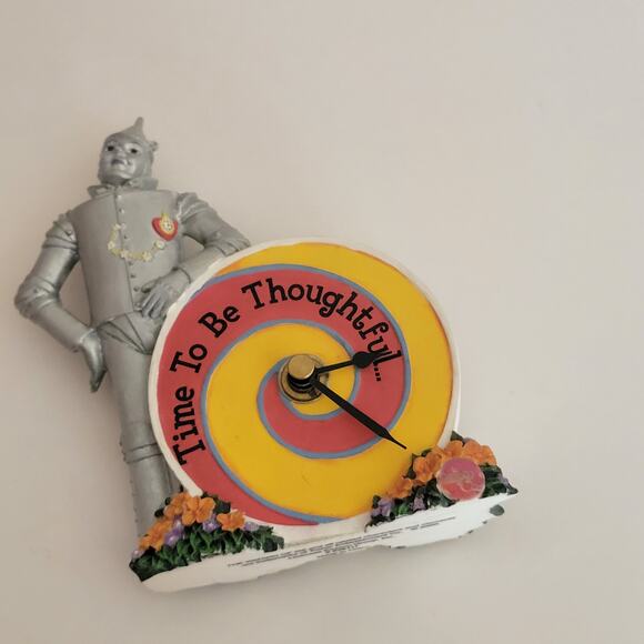 Wizard of Oz Tin Man Time to be Thoughtful Desk Clock Enesco Yellow brick road - Picture 13 of 16